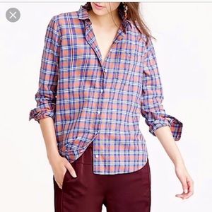 J.Crew boy shirt pink & blue plaid Sz 4